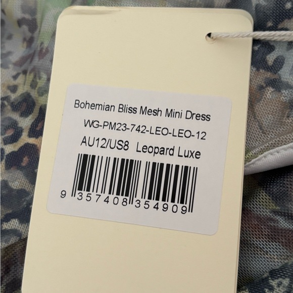 Peppermayo Gray and Orange Slip Dress Plunge Neckline - Picture 2 of 3